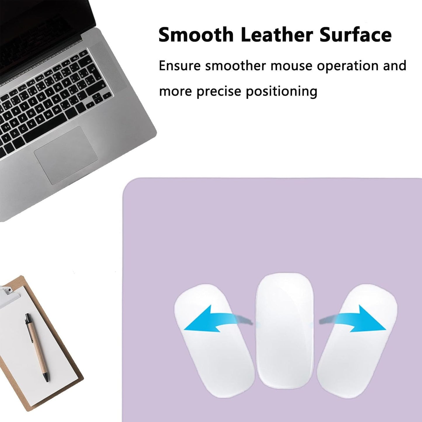 PU Leather Desk Pad Protector Gaming Mouse Pad Non Slip Desk Mat for Keyboard and Mouse Waterproof Desk Writing Pad for Office and Home Desk Accessories(Purple, 31.5 * 15.7)