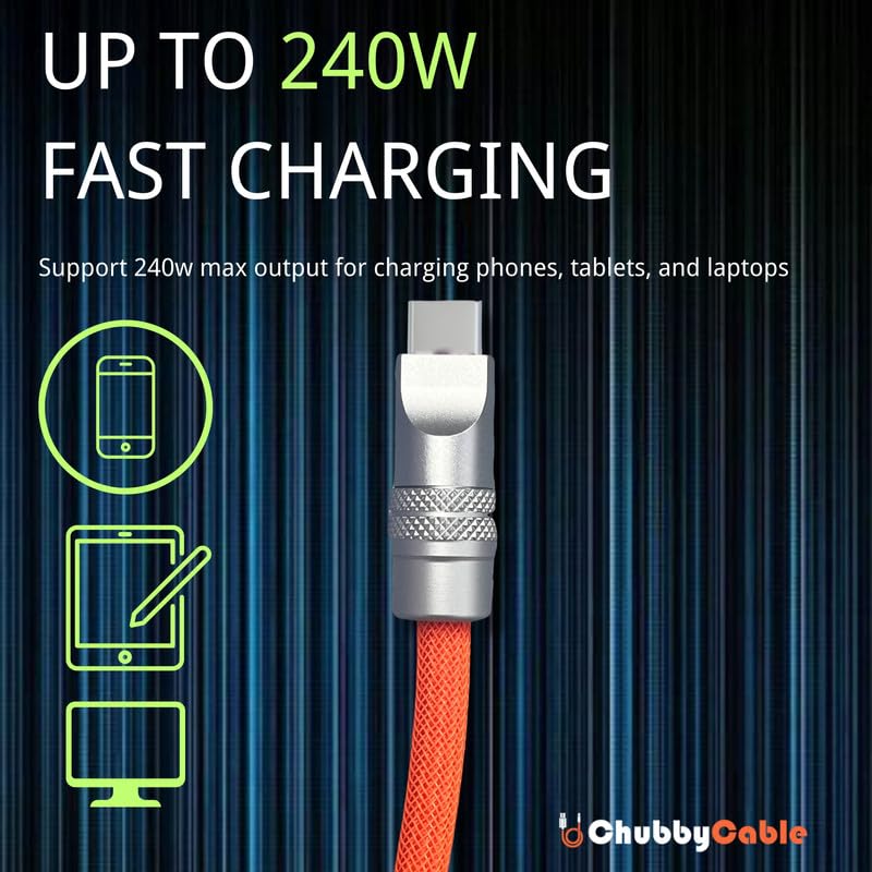 chubbycable Colorblock Chubby - Spring Braided Silicone Charge Cable Coiled USB C Cable Fast Charging Type C Charger Cord for Car, Green+Red, USB-A to Type-C, 2.29FT-3.6FT