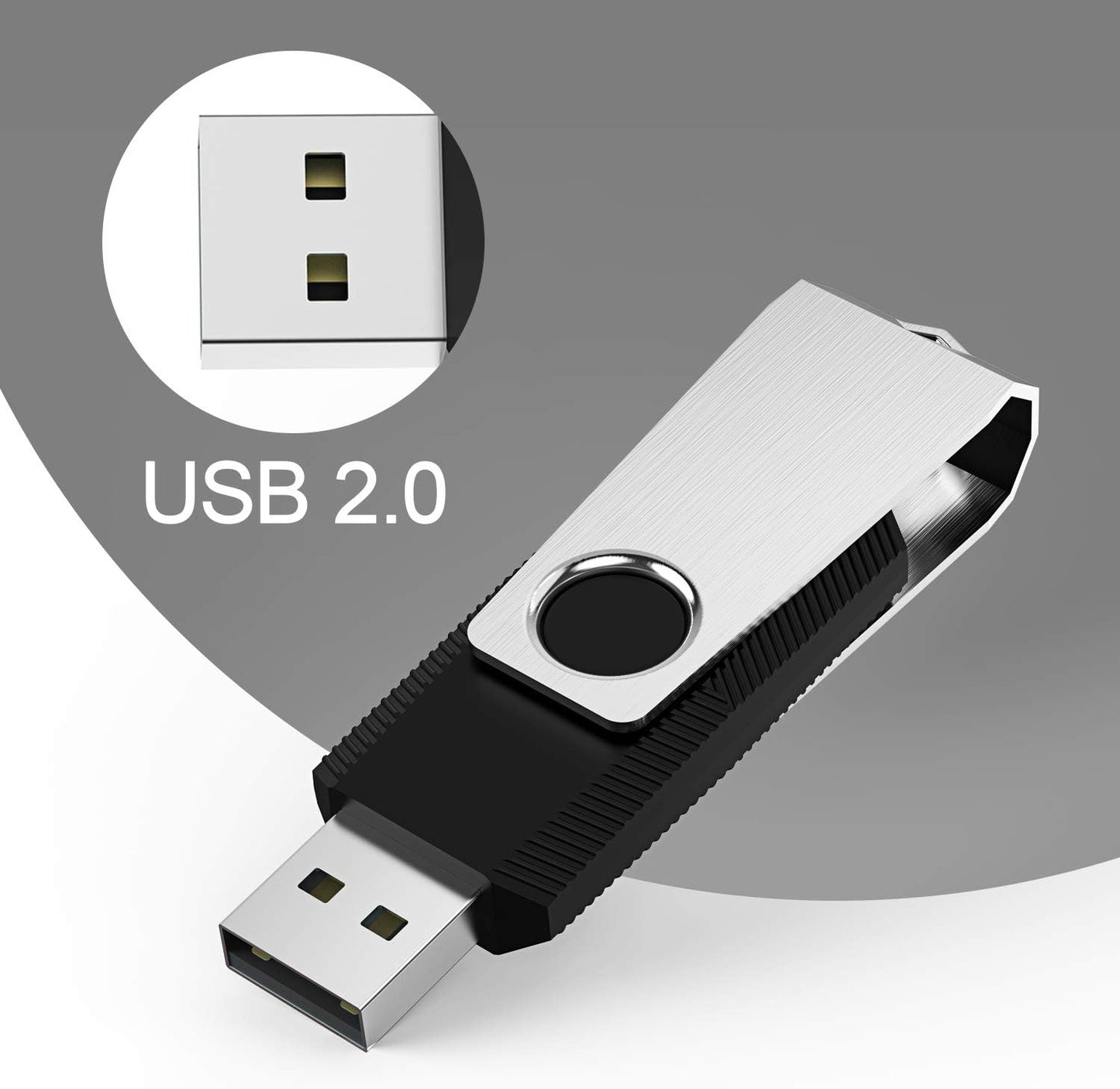 KEXIN 128GB Flash Drive 5 Pack USB 2.0 Thumb Drive USB Drive Memory Stick, Black