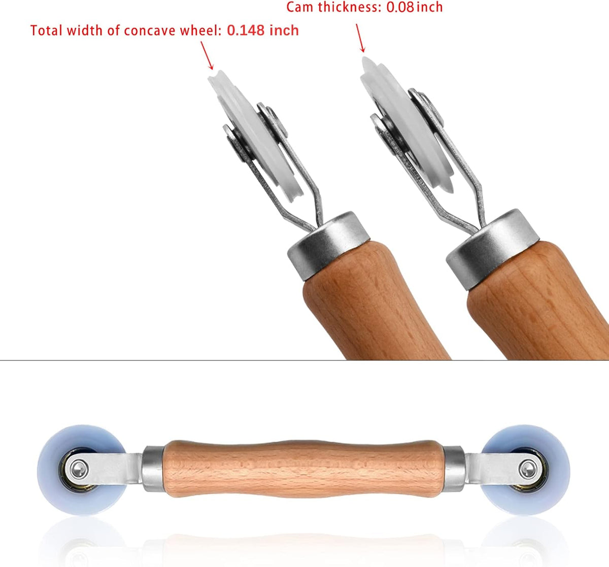 BAYTORY 3Pcs Screen Tool, Window Screen Spline Roller Tool with Wooden Handle and Nylon Bearing Wheels, Mesh Screen Door Repair Kit Durable and Easy to Use