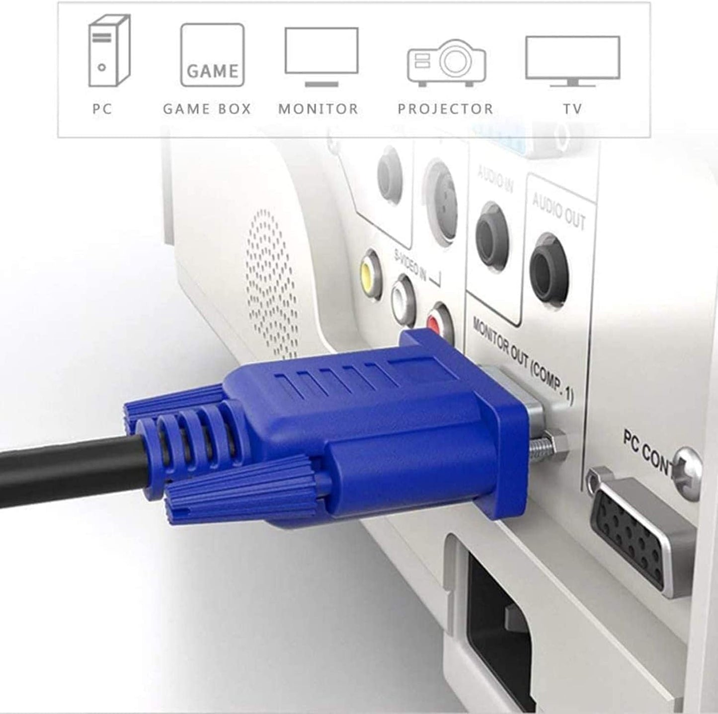 PASOW VGA to VGA Monitor Cable HD15 Male to Male for TV Computer Projector (50 Feet)