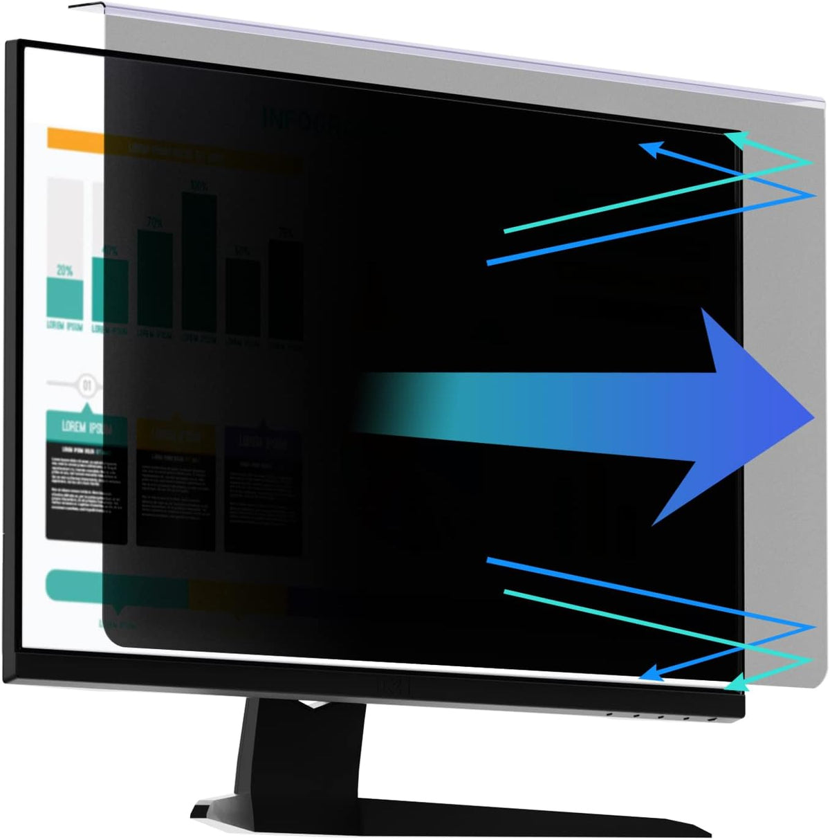 Computer Privacy Screen Protector for 20, 20.2, 21.5, 21.6, 22 Inches - 16:9/16:10 Aspect Ratio Monitor Anti Blue Light Widescreen Filter Hanging Type Easy Installation Shield for Desktop Computer