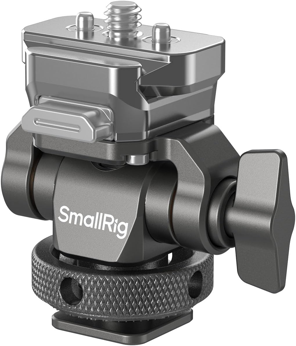 SmallRig HawkLock H21 Quick Release Monitor Mount with Cold Shoe Mount, Swivel and Tilt Adjustable Monitor Holder with 1/4"- 20 Screw, Dual Anti-Twist Design, for Ninja V and V+ Monitors