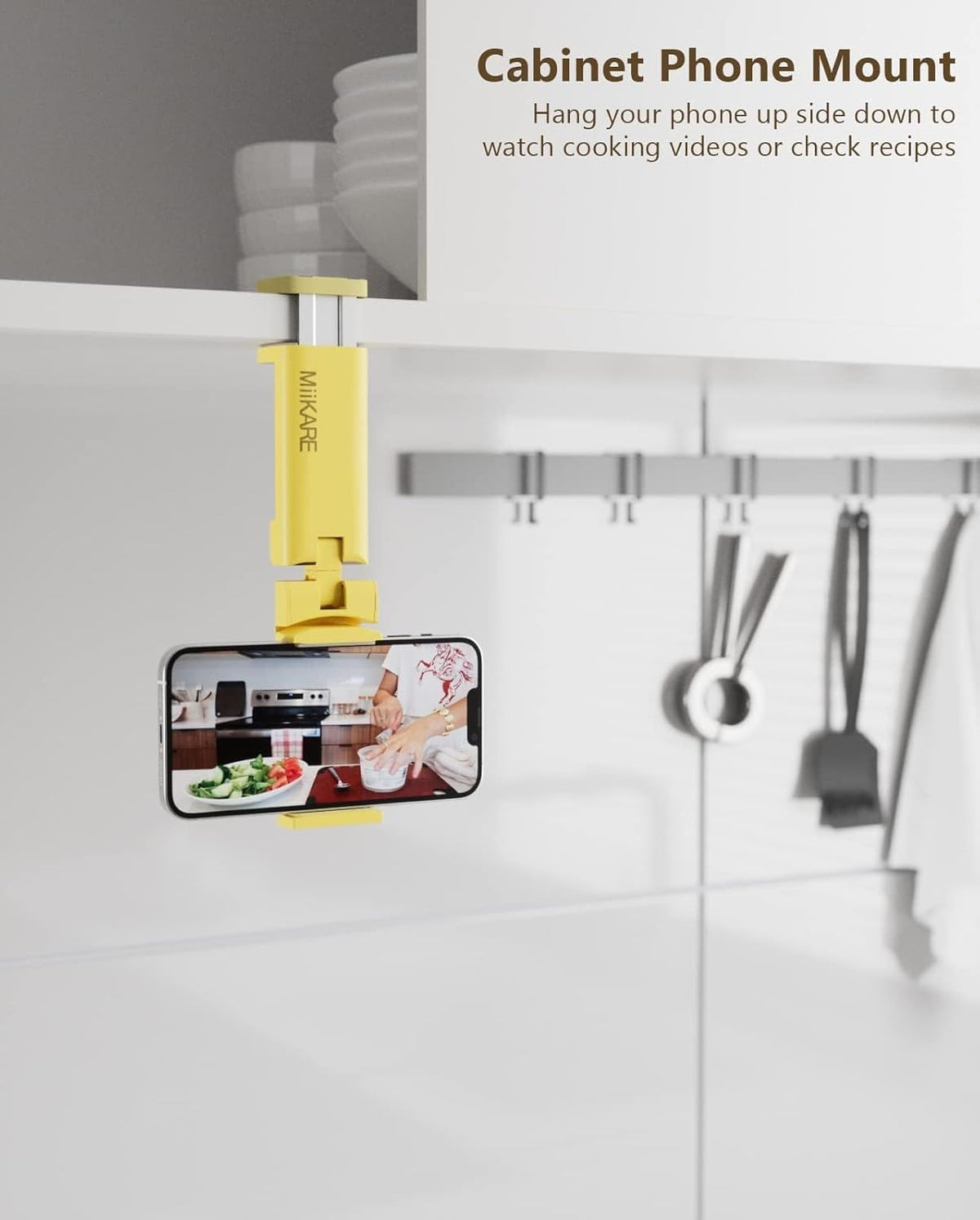 MiiKARE Yellow Phone Holder, Universal Portable Electronic Device Mount for Flying, 360 Degree Rotation, Compatible with iPhone, Samsung, Google, Xiaomi etc.