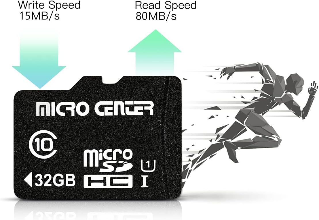 Micro Center 32GB Class 10 MicroSDHC Flash Memory Card 10 Pack with Adapter for Mobile Device Storage Phone, Tablet, Drone & Full HD Video Recording - 80MB/s UHS-I, C10, U1 (10 Pack)