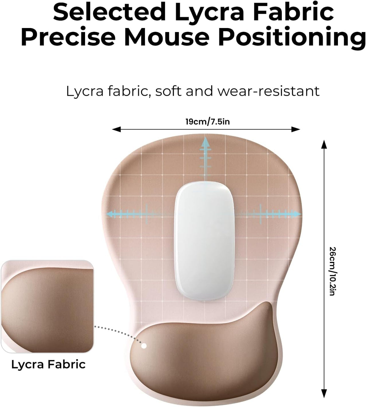 EooCoo Ergonomic Mouse Pad with Gel Wrist Rest Support Middle Concave Design, Relieve Wrist Pain Mousepad, Non-Slip Base for Laptop, Office Desk Accessories, Carpal Tunnel Syndrome
