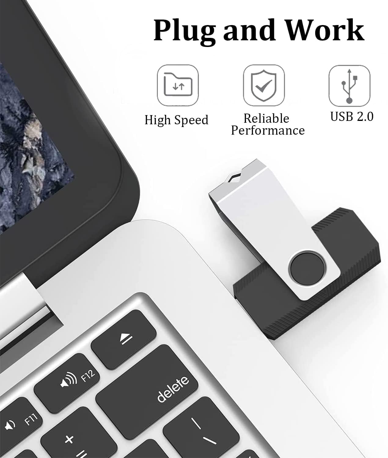 2GB Flash Drives 50 Pack, Wooolken USB 2.0 Thumb Drive with Lanyards Bulk USB Sticks for Weddings,Office, School, Data Storage Backup