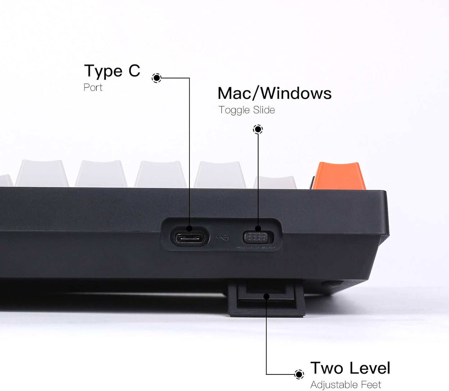 Keychron C1 Wired Mechanical Keyboard TKL, RGB Backlit with Double-Shot ABS Keycaps, 87 Keys Hot-Swappable Pre-lubed Linear Switch Compatible with Mac Windows