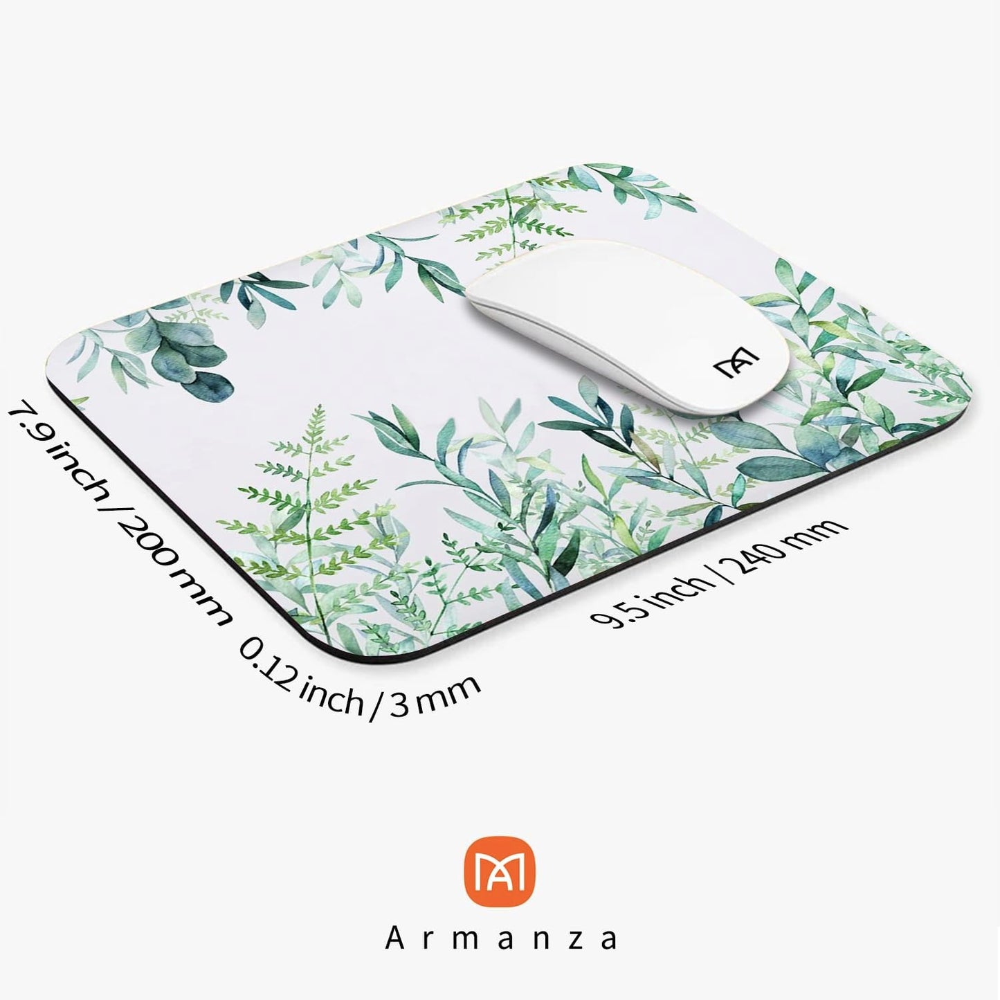 Square Mouse Pad Green Grass, Personalized Premium-Textured Custom Mouse Mat Design, Washable Mousepad Cloth, Non-Slip Rubber Base Computer Mouse Pads for Wireless Mouse