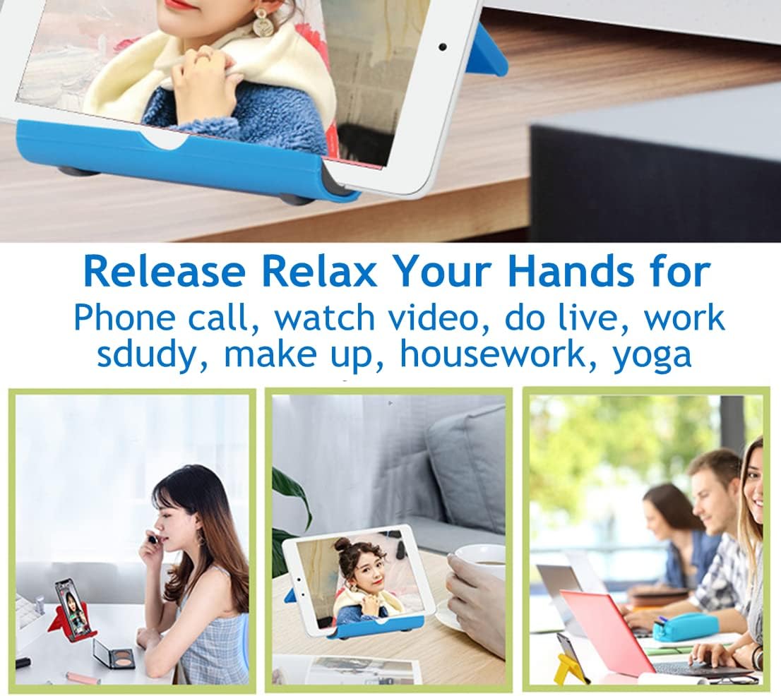 Cell Phone Stand for Desk Foldable Cell Phone Holder Desk Tablet Holder Mobile Phone Dock, Multi-Angle Universal Adjustable Tablet Dock Compatible with Most Cell Phones (Green)