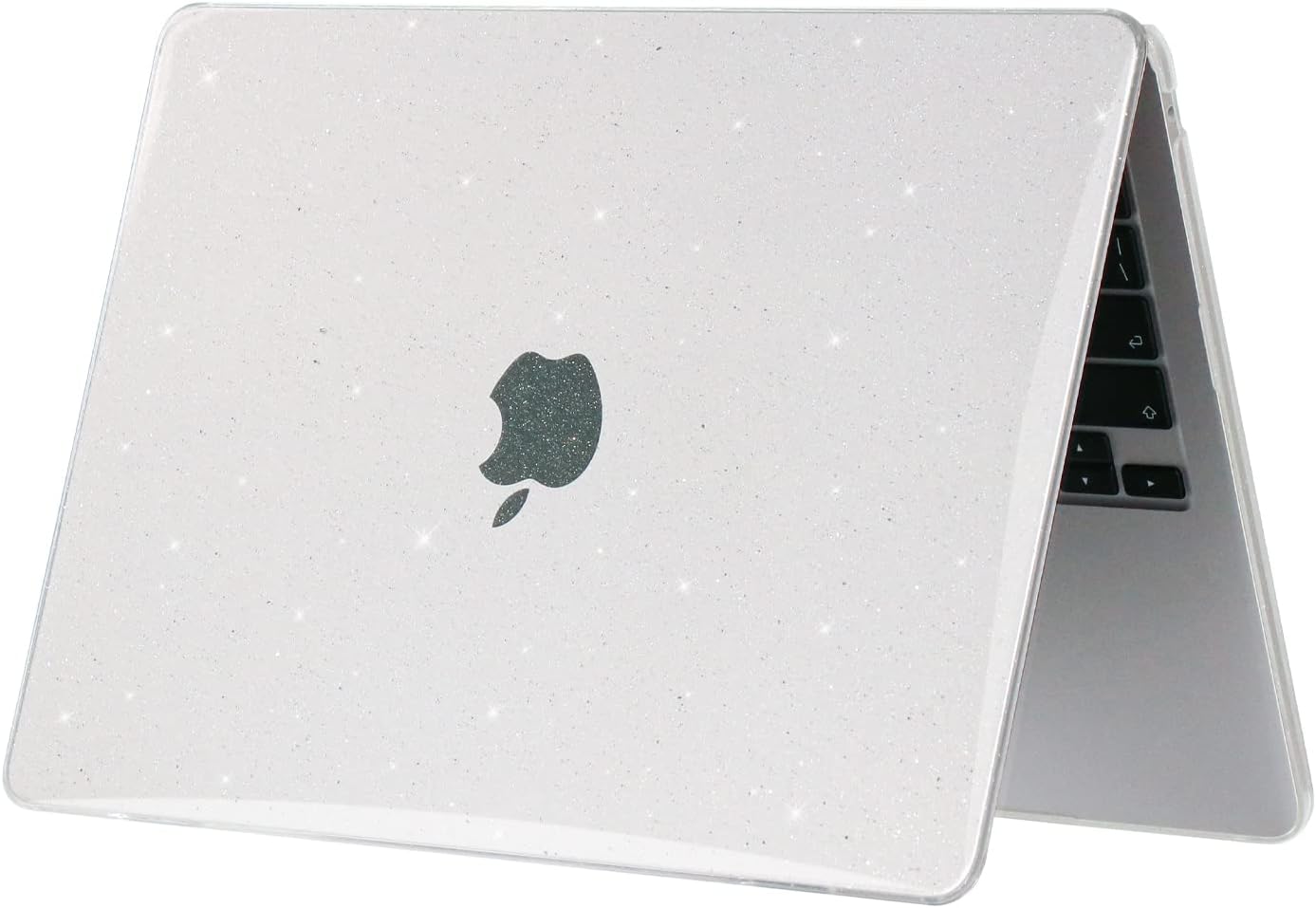 Sparkly Clear Case for MacBook Pro 13 inch M2 M1 A2338 A2289 A2251 A2159 A1989 A1706 2023-2016 Release with Touch ID, 6 in 1 Glitter Plastic Hard Shell&Keyboard Cover&Screen Protector&Webcam Cover