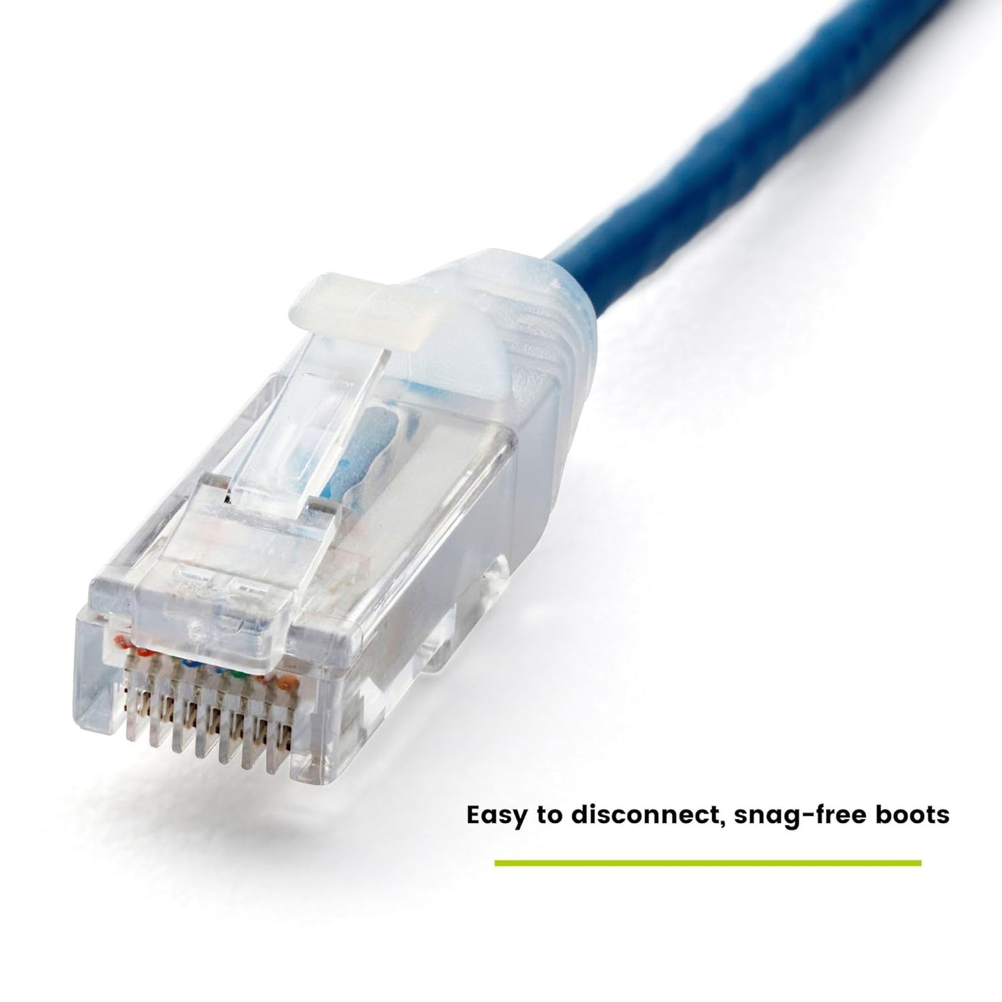 TRUECABLE Cat6 Component Rated Patch Cable, Unshielded (U/UTP), 14ft, Blue, 28AWG Solid Copper, Snagless 10G High-Speed Ethernet Cable, PoE++ 4PPoE 100W, UL Listed, RoHS-3, 1 Pack