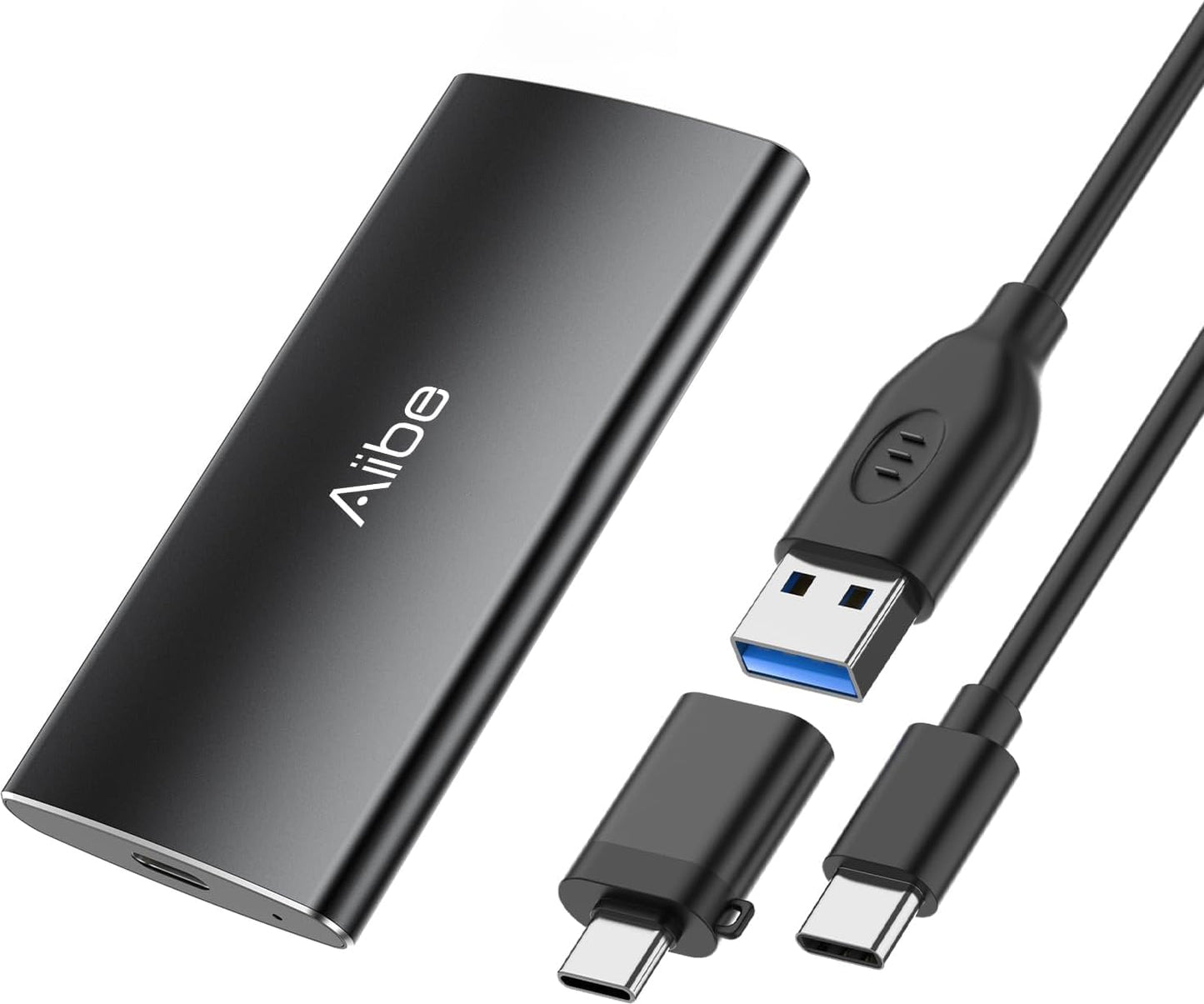 Aiibe 500GB External Solid State Drive USB C Portable SSD USB 3.2 Gen 2, Up to 1050MB/s, External SSD 500GB External Hard Drive for iPhone 15/Pro, Laptop, Mac and PS4 (Black)
