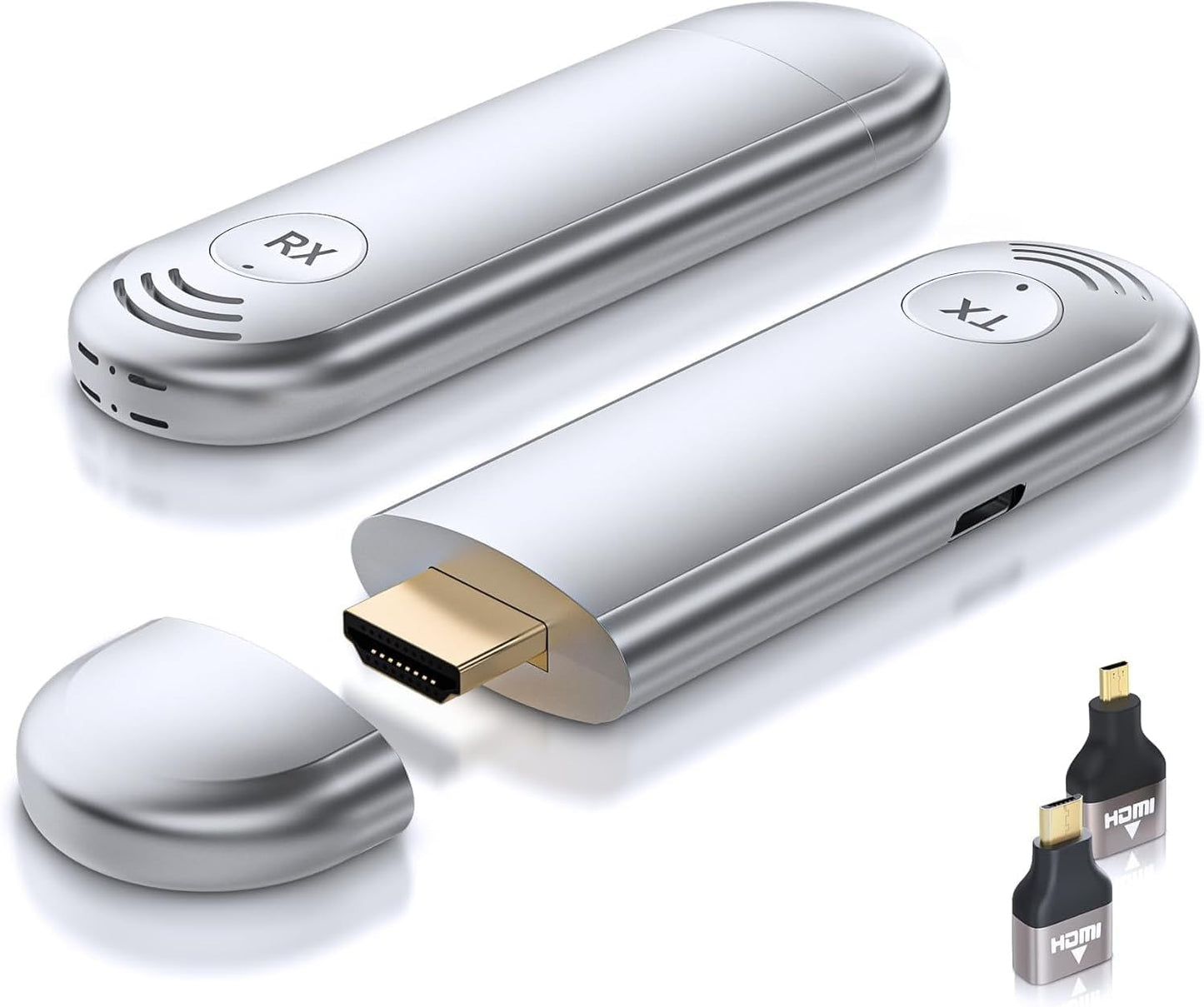 TTQ Wireless HDMI Transmitter and Receiver, Wireless HDMI Extender 4K Supported, Plug and Play, 2.4G/5G, 100FT Range, Support Laptop PC TV Box Projector Camera DV, No Need Bluetooth WiFi