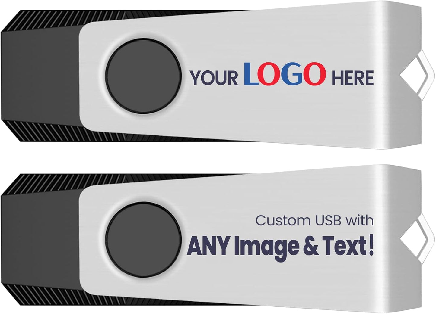 Customizable Flash Drives 4GB, Wooolken Personalized USB 2.0 Drive 10/20/50/100 Pack, Custom Thumb Drive Engraved Logo USB Drive (Mixcolors)