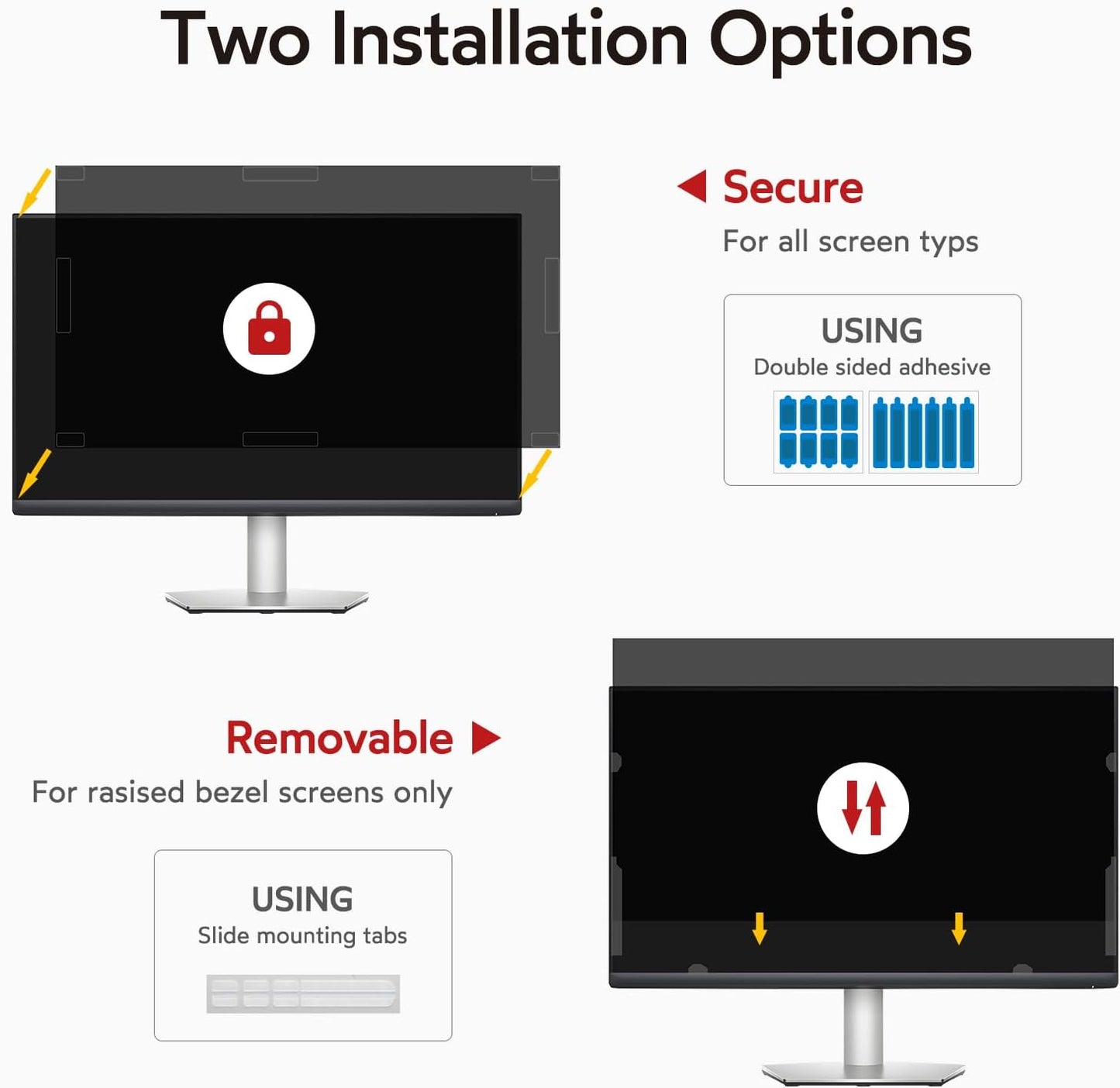 BERSEM 23 Inch Monitor Computer Privacy Screen Filter for 16:9 Ratio Removable Monitor Anti Glare & Privacy Filters for 23 Inch, Anti Blue Light, Anti-Spy, Anti-Scratch, UV-Blocking