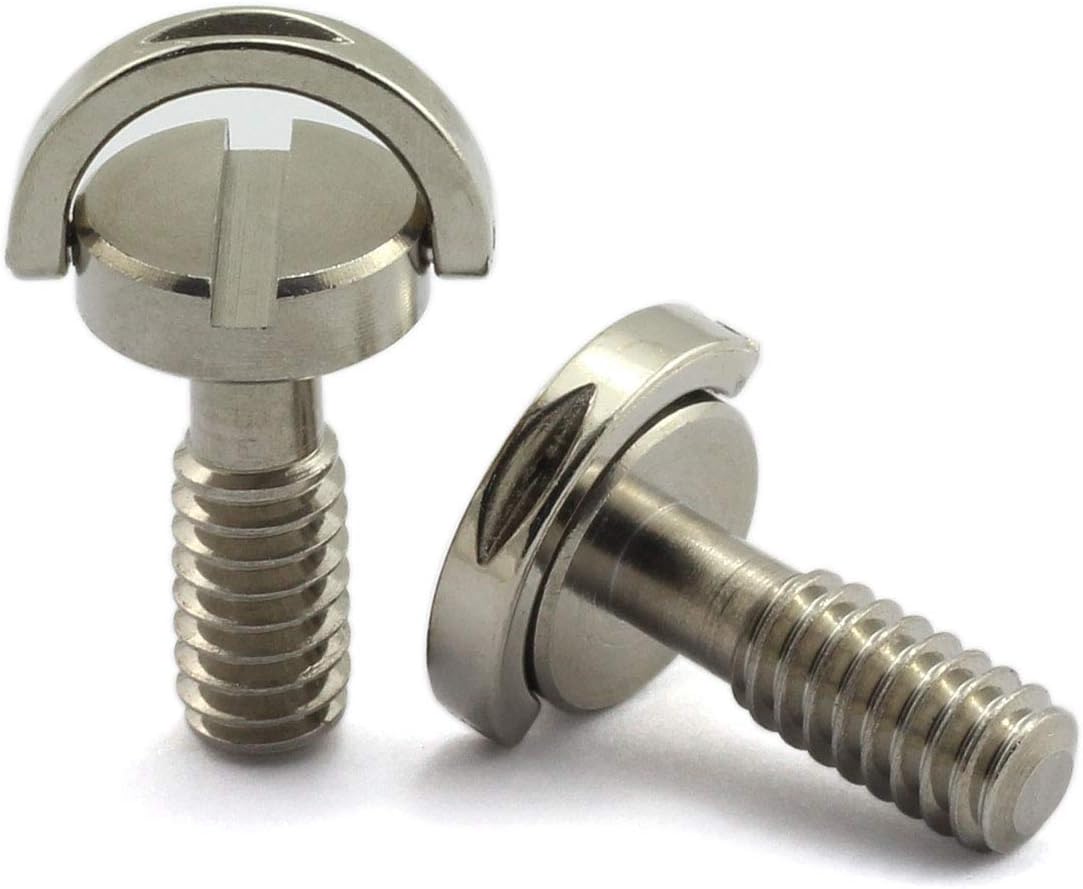 HJ Garden 2pcs 1/4-20 Thread D-Ring Stainless Steel Camera Fixing Screws for Camera Tripod Monopod QR Plate,D Shaft Quick Release Plate Mounting Screw 17mm Length