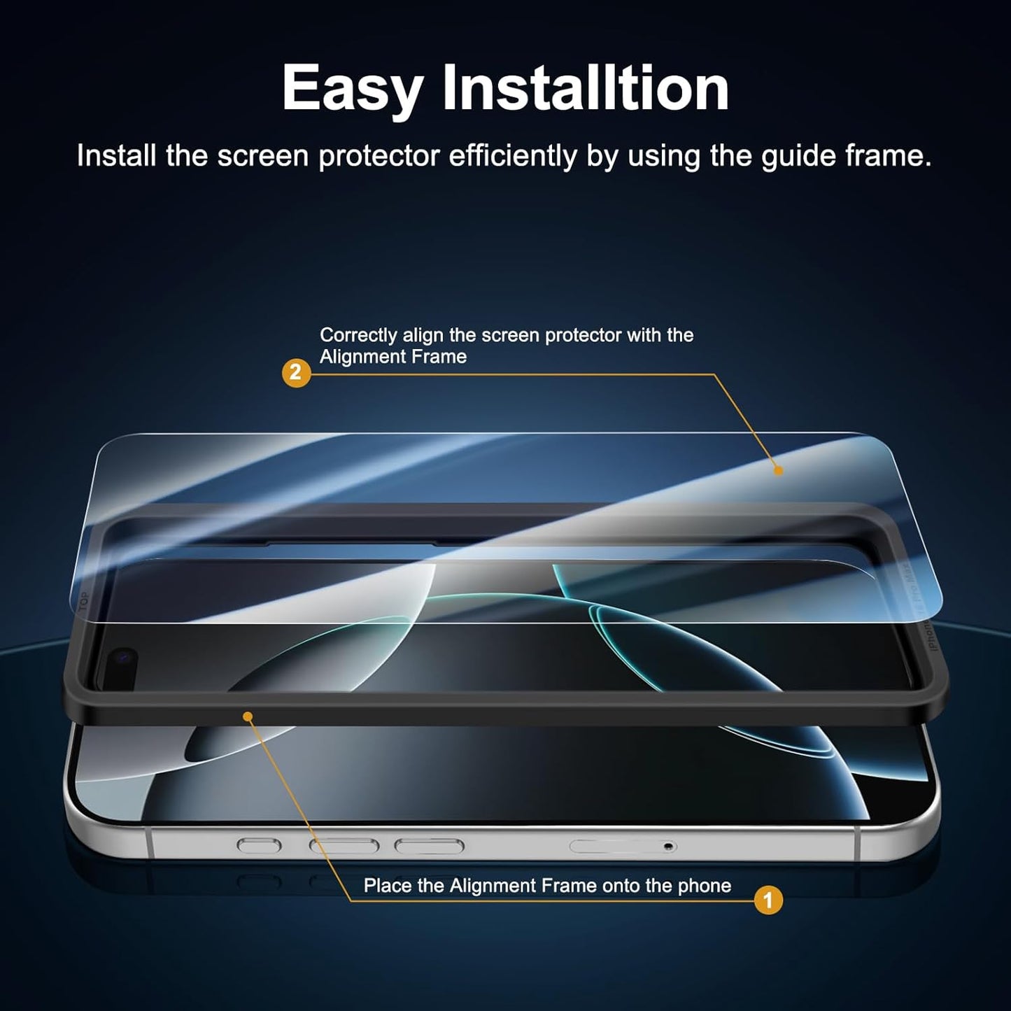 NEW'C 3 Pack Designed for iPhone 16 Pro Max Screen Protector (6.9 inches), Enhanced Tempered Glass Protection with easy installation tool included,Case Friendly Ultra Resistant