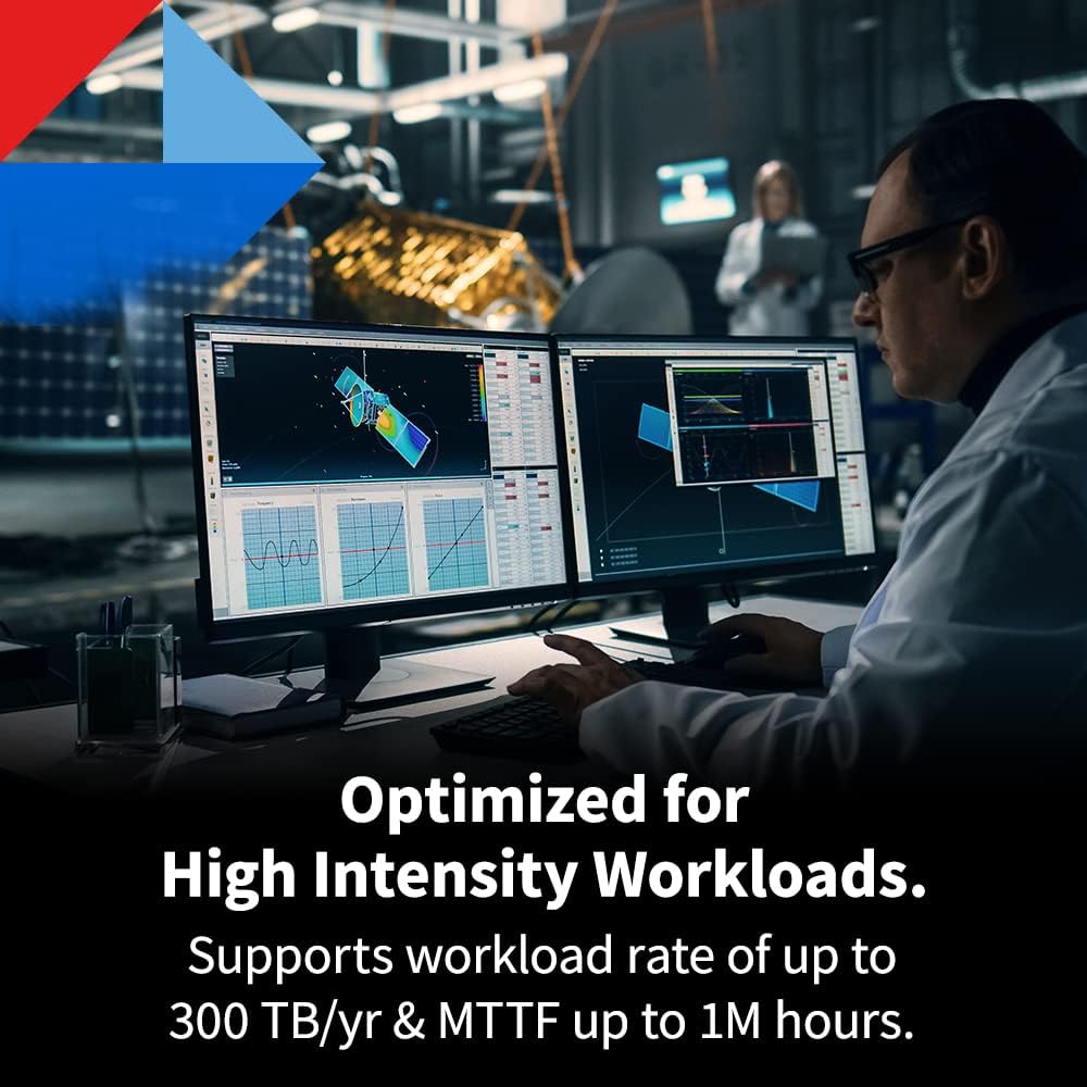 Toshiba X300 PRO 6TB High Workload Performance for Creative Professionals 3.5-Inch Internal Hard Drive – Up to 300 TB/Year Workload Rate CMR SATA 6 GB/s 7200 RPM 512 MB Cache - HDWR760XZSTB