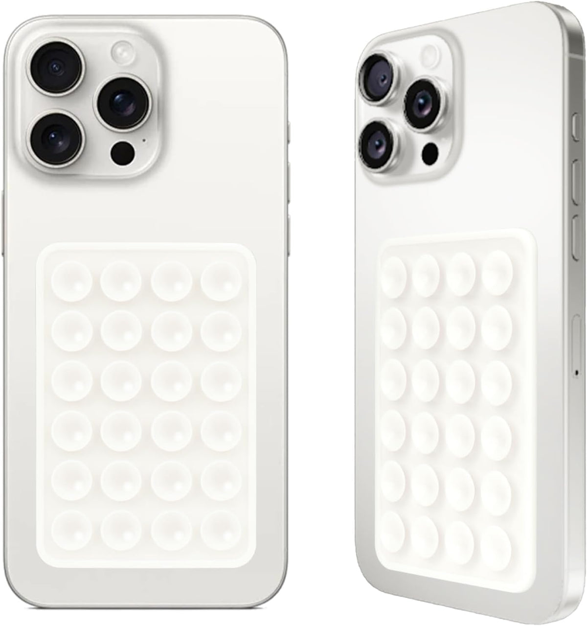 2PCS Silicone Suction Phone Case Mount,Non Slip Suction Cup, Hands-Free Phone Accessories Holder for Selfies and Videos,Silicone Adhesive Stand Sticky for Cell Phone White