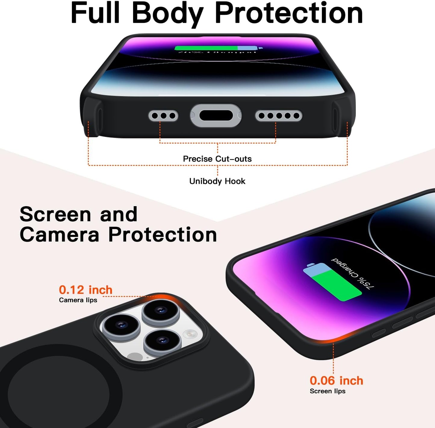 for iPhone 16 Pro Case with Lanyard [Compatible with MagSafe], Crossbody Phone Case with Neck Strap Adjustable, Magnetic Phone Cover for iPhone 16 Pro 6.3'' Black