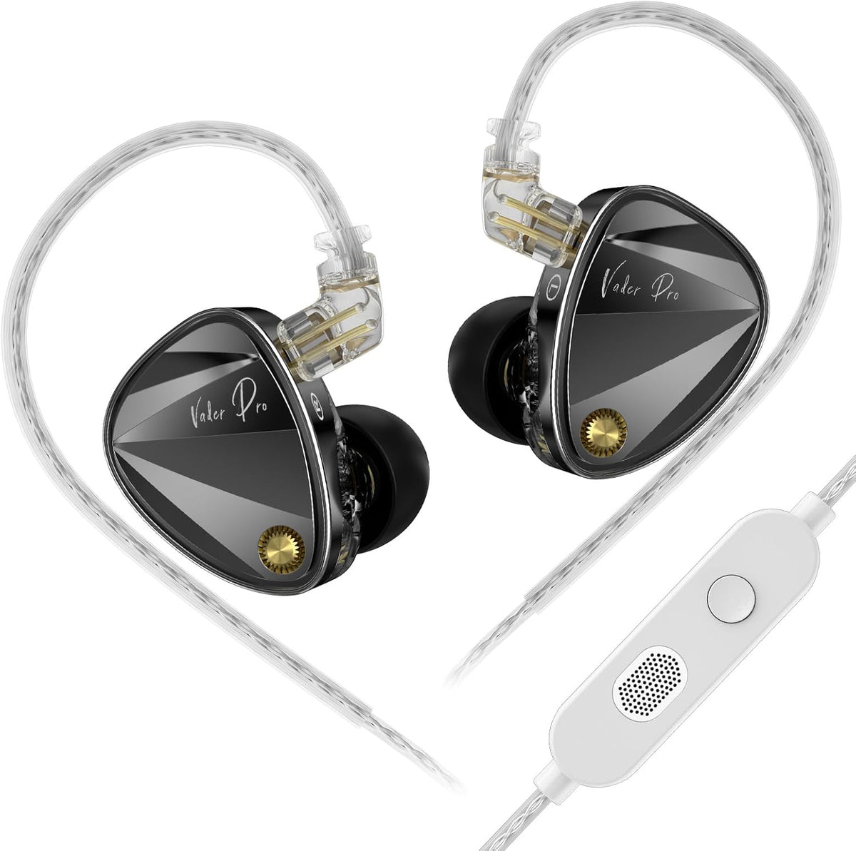 KZ Vader Pro in-Ear Monitors Gaming Earbuds, Triple Dynamic Driver IEM with 4 Tuning Switches, Clarity in All Frequency Stereo Sound Comfortable Noise Isolating Earphones for Stage and Studio (NNMIC)