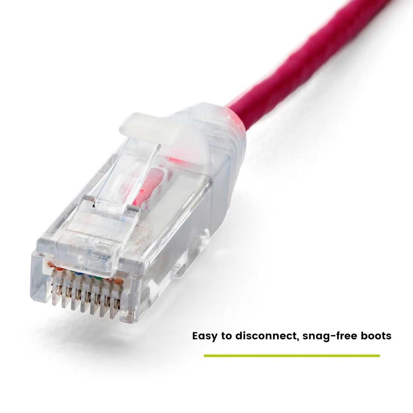 TRUECABLE Cat6 Component Rated Patch Cable, Unshielded (U/UTP), 2ft, Red, 28AWG Solid Copper, Snagless 10G High-Speed Ethernet Cable, PoE++ 4PPoE 100W, UL Listed, RoHS-3, 5 Pack