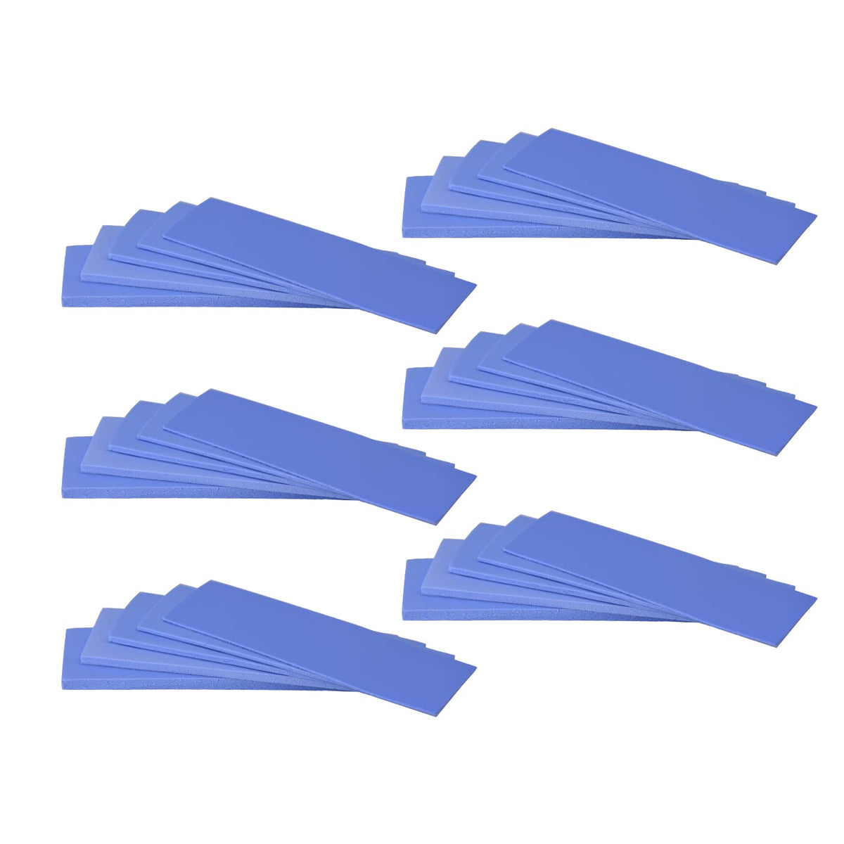 30 Pack Thermal Pads, 20×67 mm by 5 Thickness 0.5 | 1 | 1.5 | 2 | 3 mm, Thermal Conductivity 2.0 W/m.k, Self-Adhesive & Soft, Ideal for Repairing and Cooling Electronics