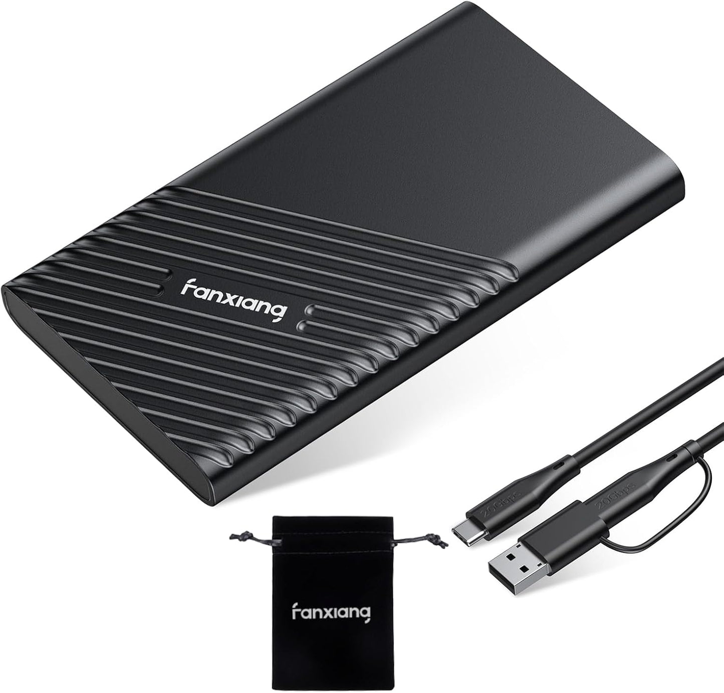 fanxiang 4TB External SSD Portable, Up to 2000MB/s, USB C External Solid State Drive External Hard Drive, USB 3.2 Gen2*2 Type-C SSD for iPhone 15/Pro/PC/Laptops/Creators/Gaming