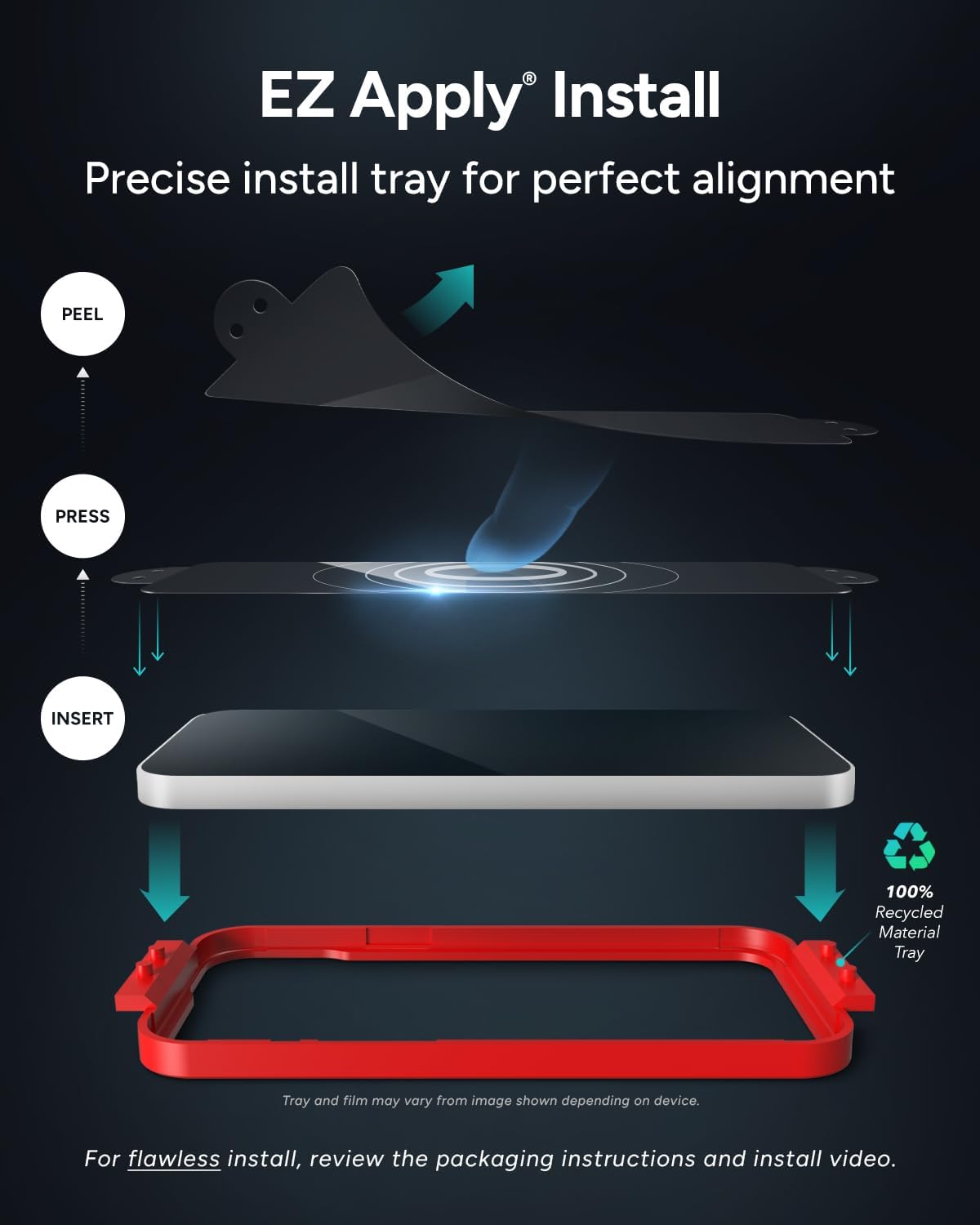 ZAGG Glass Elite Google Pixel 9 Pro Fold Screen Protector (Front Screen Only) – Ultra-Strong Tempered Glass with Recycled Content, Fingerprint Resistant, Easy Installation