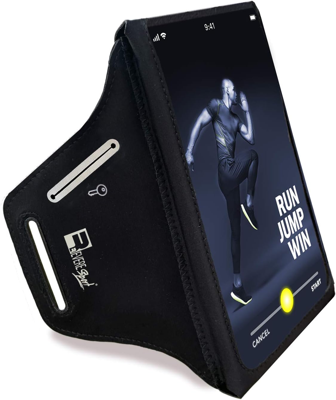 RevereSport Waterproof Running Armband for Phone with Case On (Otterbox, Lifeproof). Sports Phone Holder for iPhone 16/15/14/13/12/11/Max/Plus/Pro & Samsung S25/S24/S23/S22/S21/S20/S10/Ultra (Large)