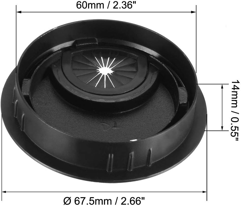 uxcell Cable Hole Cover, 2.4Inch/60mm Zinc Alloy Desk Wire Cord Cable Grommets Hole Cover for Office PC Desk Cable Cord Organizer, 4Pcs Black