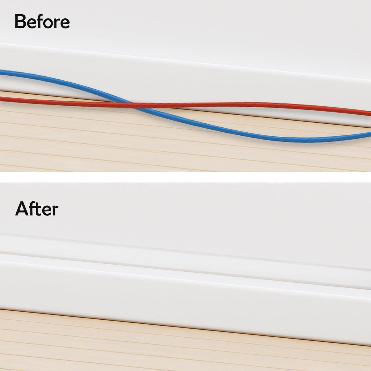 Rubber Bond TV Cord Hider Cable Protector - Strong Self Adhesive Wall Cord Cover Cable Hider - Low Profile Cable Management Wall Cord Concealer Cable Raceway (White, 6 Feet)