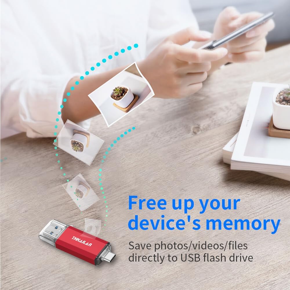 Thkailar 32GB 3 Pack USB C Memory Stick OTG USB 3.1 Thumb Drive Compatible with Android Phone,MacBook Pro,Laptops,Tablets,PC
