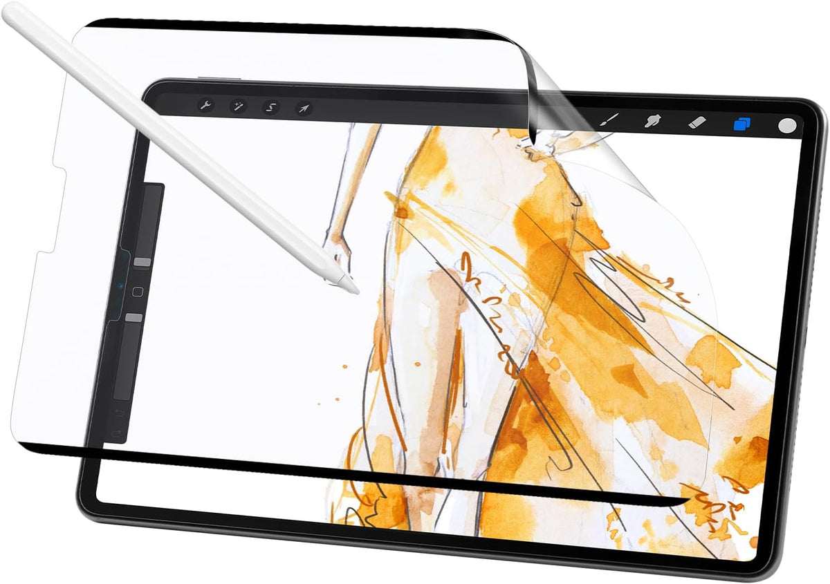 Nano-Suction Paper Feel Screen Protector for iPad Pro 12.9 Inch 6th/5th/4th/3rd Generation (2022/2021/2020/2018), Removable, Reusable, Write as Real Paper, Anti Glare, Stable, Matte Finish