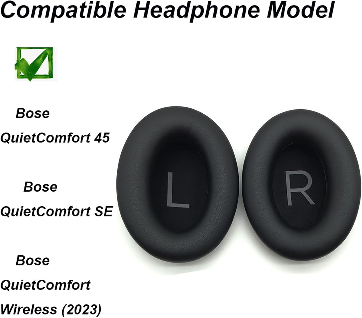 QC45 Earpads Replacement for Bose QuietComfort 45 (QC45)/QuietComfort SE (QC SE)/Quiet Comfort Wireless Over-Ear Headphones, Ear Pads Cushions with Durable Protein Leather Noise Cancelling Foam