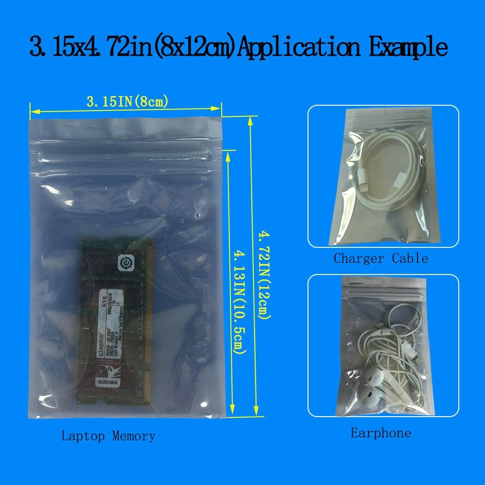 Anti Static Bags,ESD Bags,100pcs Mixed Sizes Antistatic Resealable Bag for 3.5 Hard Drive, 2.5 Solid State Drive with Labels, ESD Shielding Bag for Varieties of Electronic Device