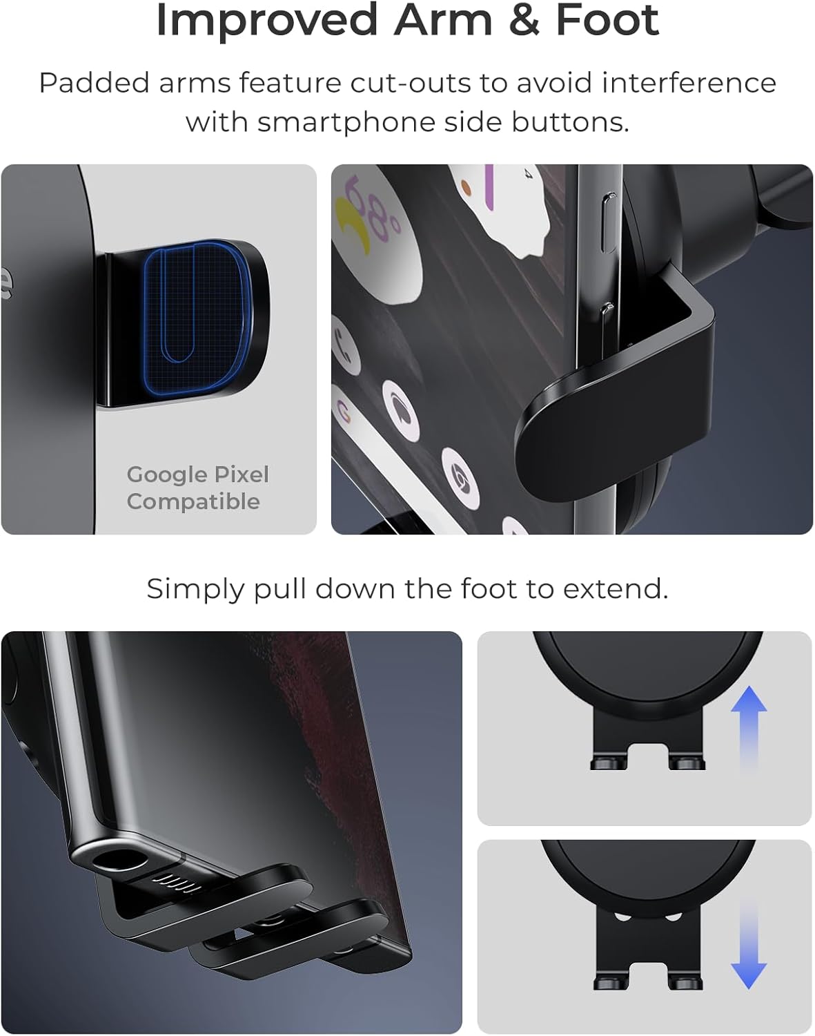 iOttie Auto Sense 2 Air Vent Car Phone Holder with Qi Wireless Charging - Auto Clamping Phone Mount for Google Pixel, iPhone, Galaxy, Huawei, LG, and Other Smartphones. Power Adapter Not Included.
