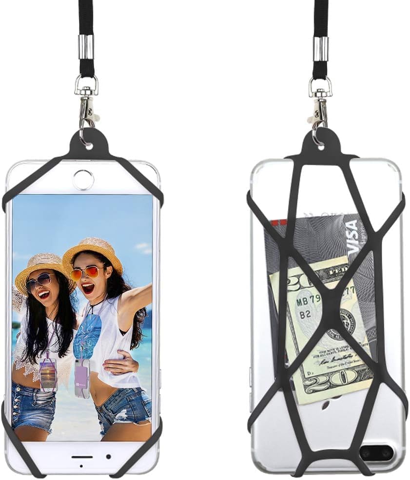 Gear Beast Universal Crossbody Cell Phone Lanyard Compatible with iPhone, Galaxy & Most Smartphones, Phone Case Holder & Cross Body Strap Black