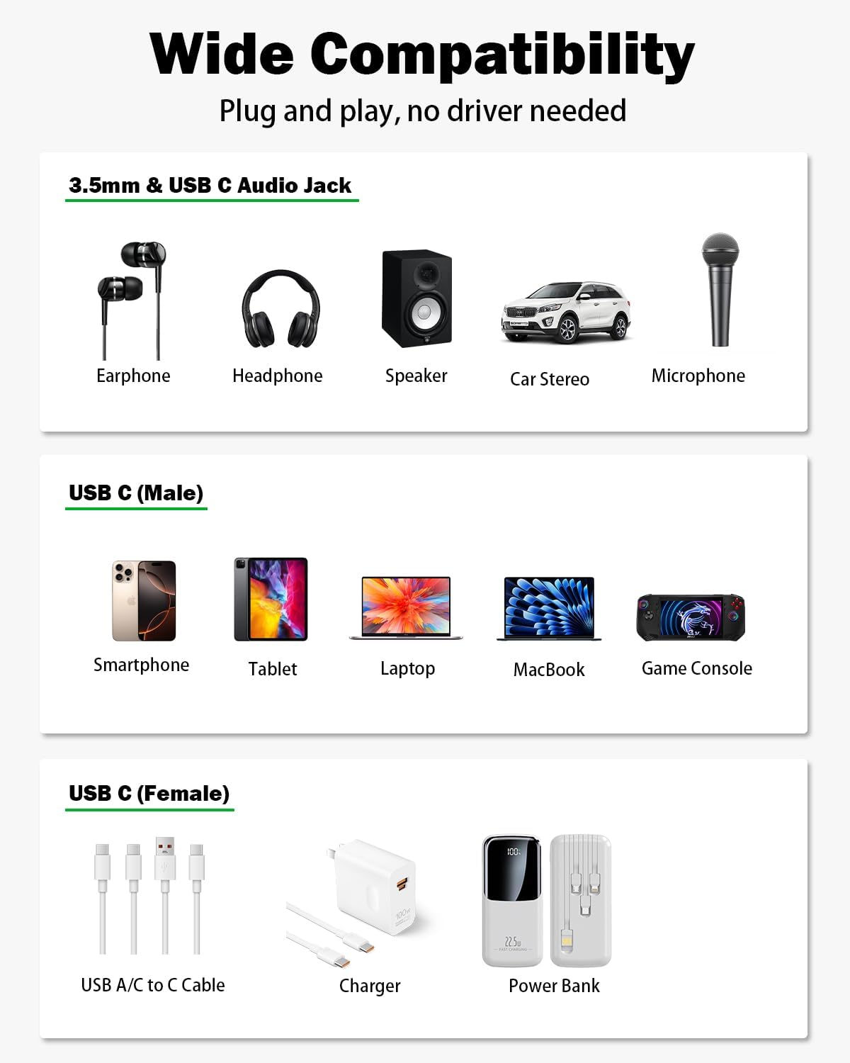 tavalmax USB C Splitter,USB C to 3.5mm Headphone and Charger Adapter,USB Type-C Digital Audio Headset/OTG Converter with 60W PD Fast Charging Dongle Cable for iPhone16/15, iPad, MacBook, Galaxy, Pixel