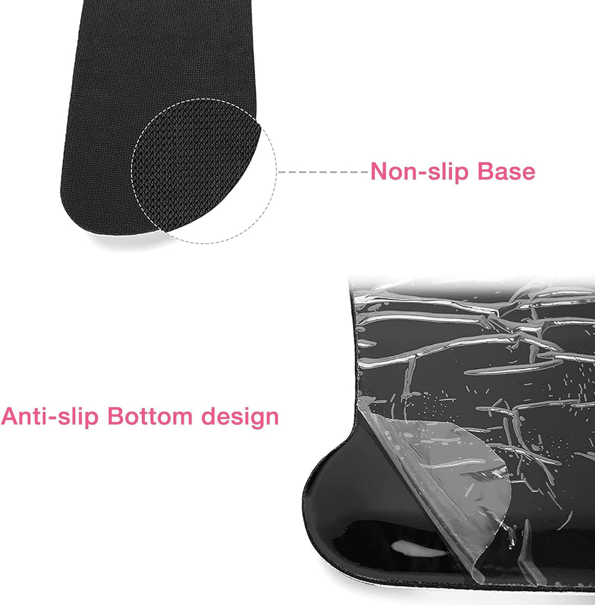 MOSISO Wrist Rest Support for Mouse Pad & Keyboard Set, Ergonomic Mousepad Non-Slip Base Home/Office Pain Relief & Easy Typing Cushion with Neoprene Cloth & Raised Memory Foam, Navy Blue