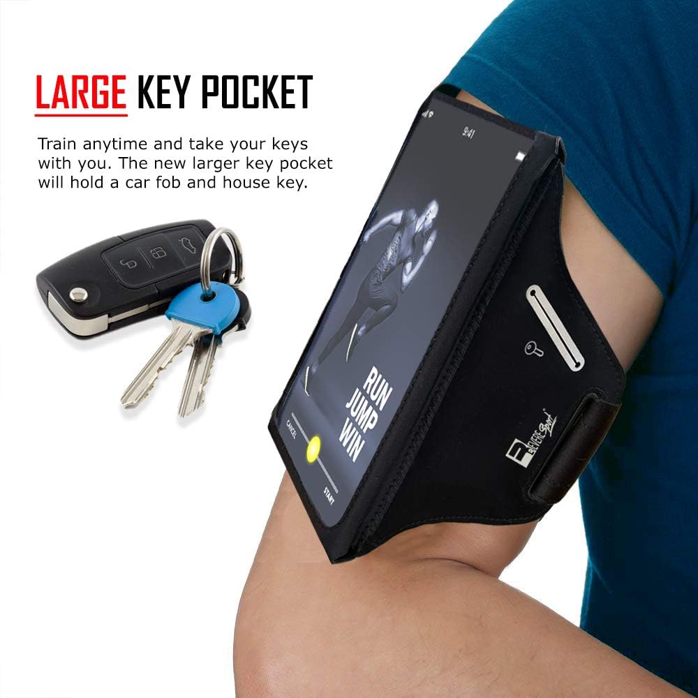 RevereSport Waterproof Running Armband for Phone with Case On (Otterbox, Lifeproof). Sports Phone Holder for iPhone 16/15/14/13/12/11/Max/Plus/Pro & Samsung S25/S24/S23/S22/S21/S20/S10/Ultra (Large)