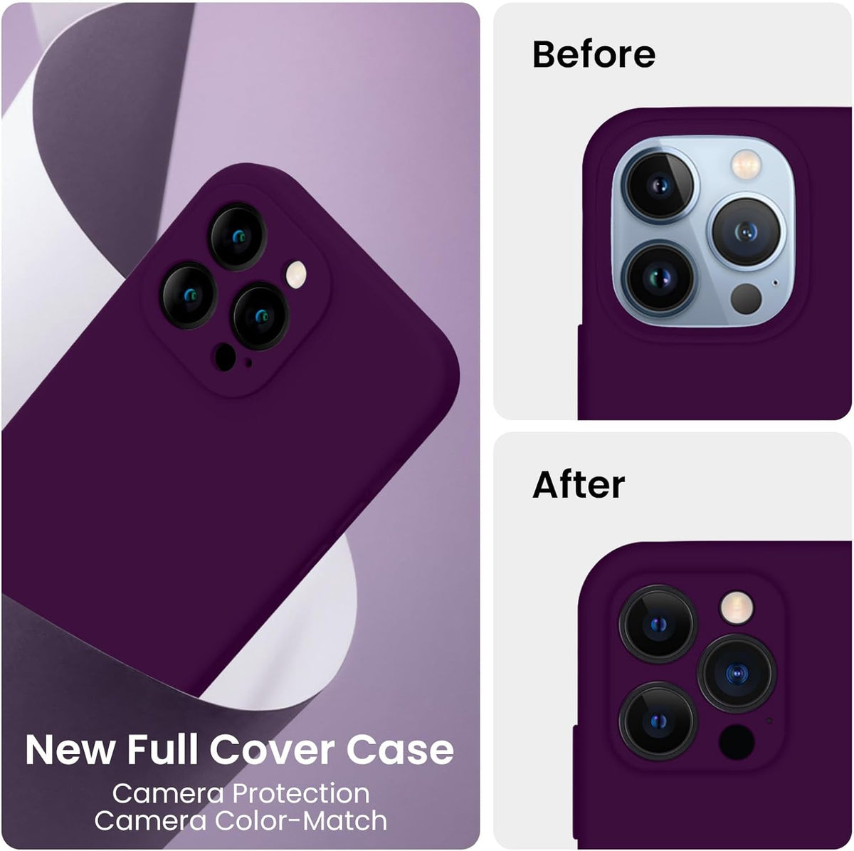 FireNova Designed for iPhone 13 Pro Max Case, Silicone [Camera Protection] Phone Case with [2 Screen Protectors], Soft Anti-Scratch Microfiber Lining Inside, 6.7 inch, Wine Red