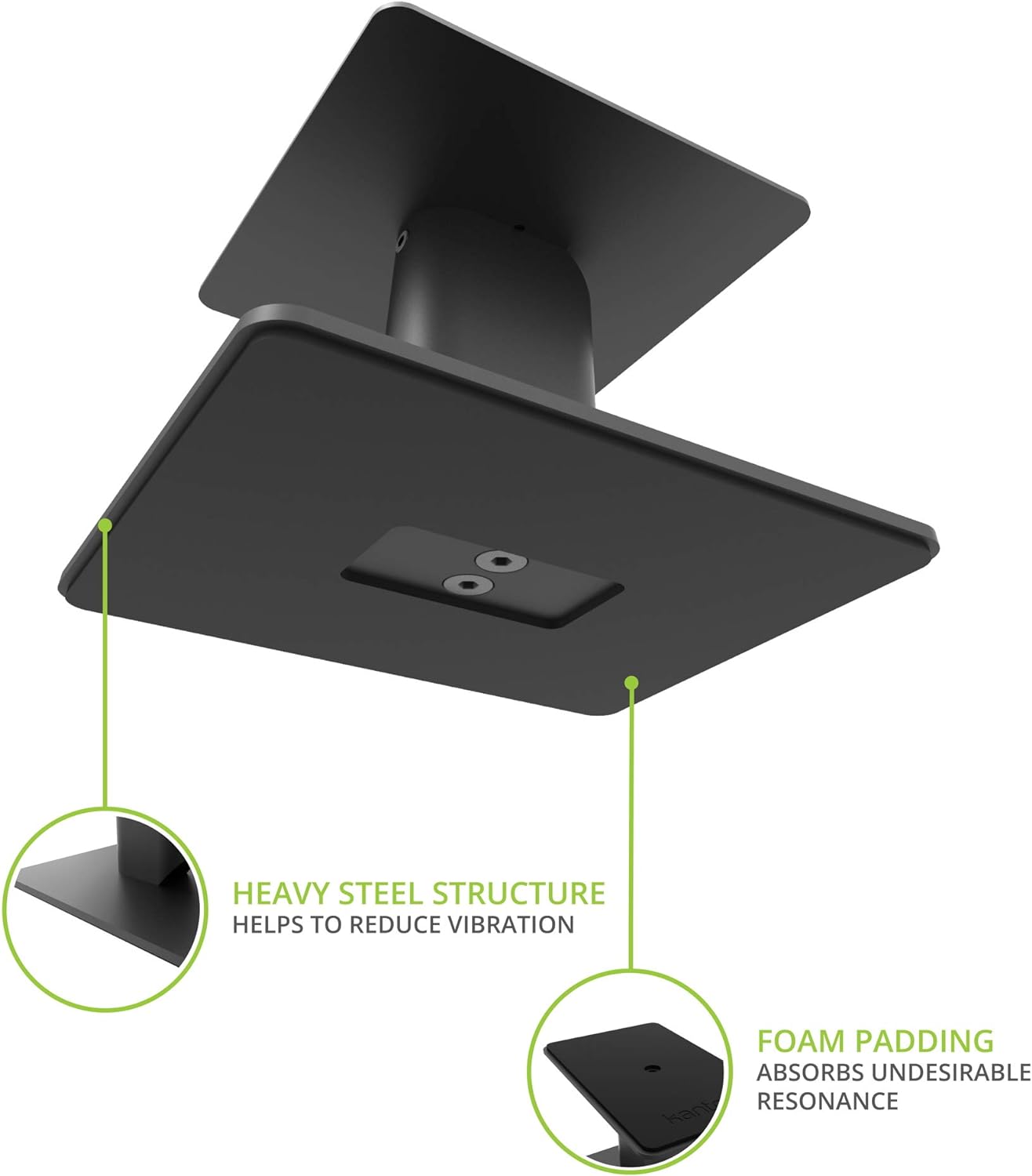 Kanto SP6HD Desktop Speaker Stands for Medium/Large Bookshelf Speakers & Mid-Size/Full-Size 4”-7” Studio Monitors | 6" Tall | Black | Pair