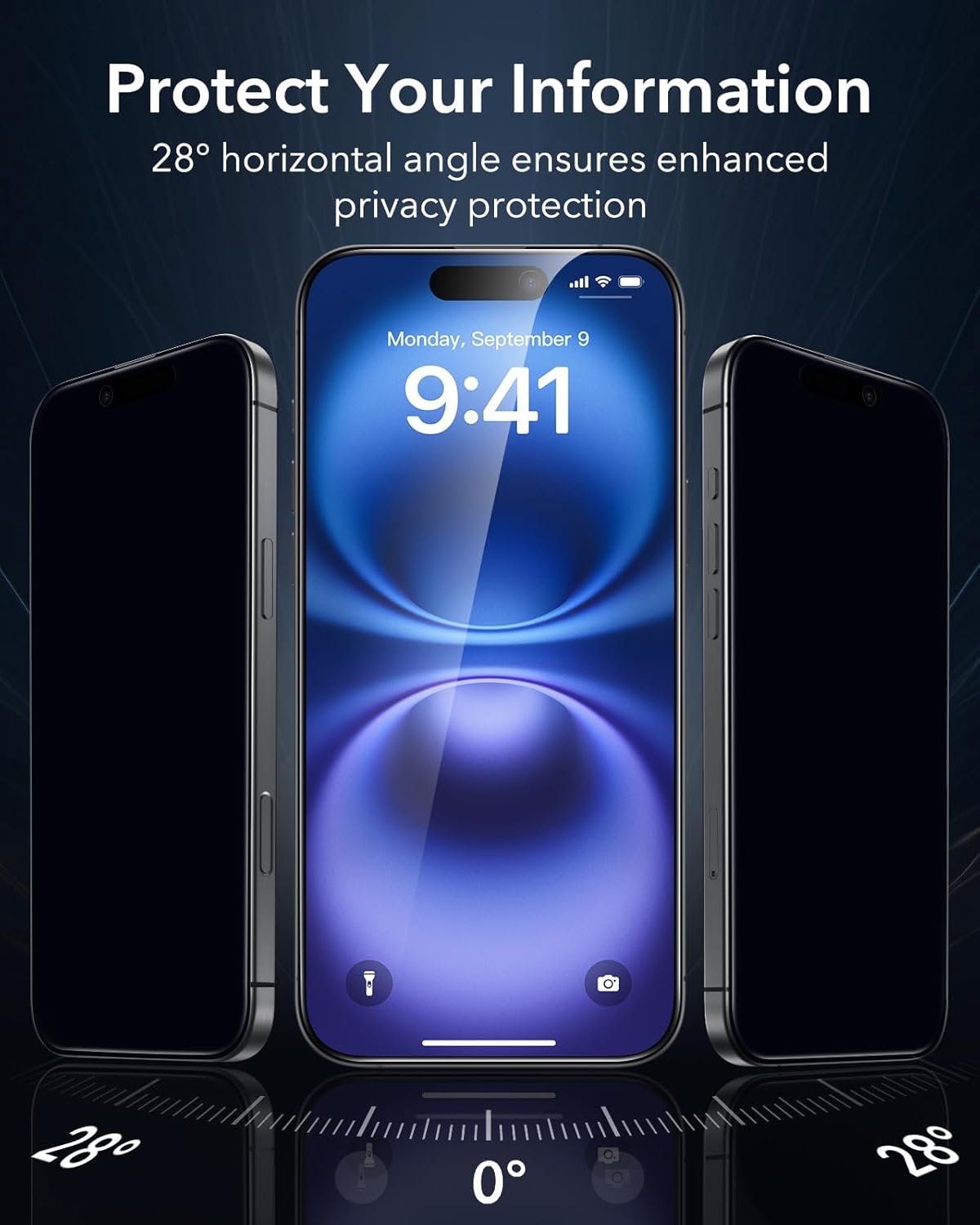 ESR 3 Pack for iPhone 16 Plus/iPhone 15 Plus Privacy Screen Protector, Anti-spy Tempered-Glass Privacy Screen Protector with Easy Installation Tool, Micro-Curved Edges, Case Friendly