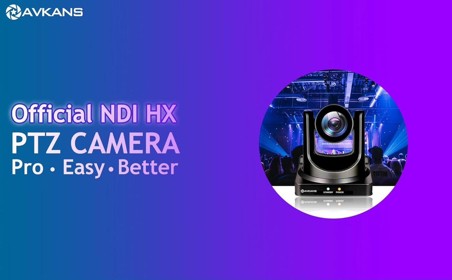 AVKANS 30X NDI PTZ Camera Kits - 2pcs 30X NDI Camera with 1pcs IP Joystick Controller Package for Church Live Streaming Video Production（2X AV-CM30-NDI and 1x AV-Joy-IP）