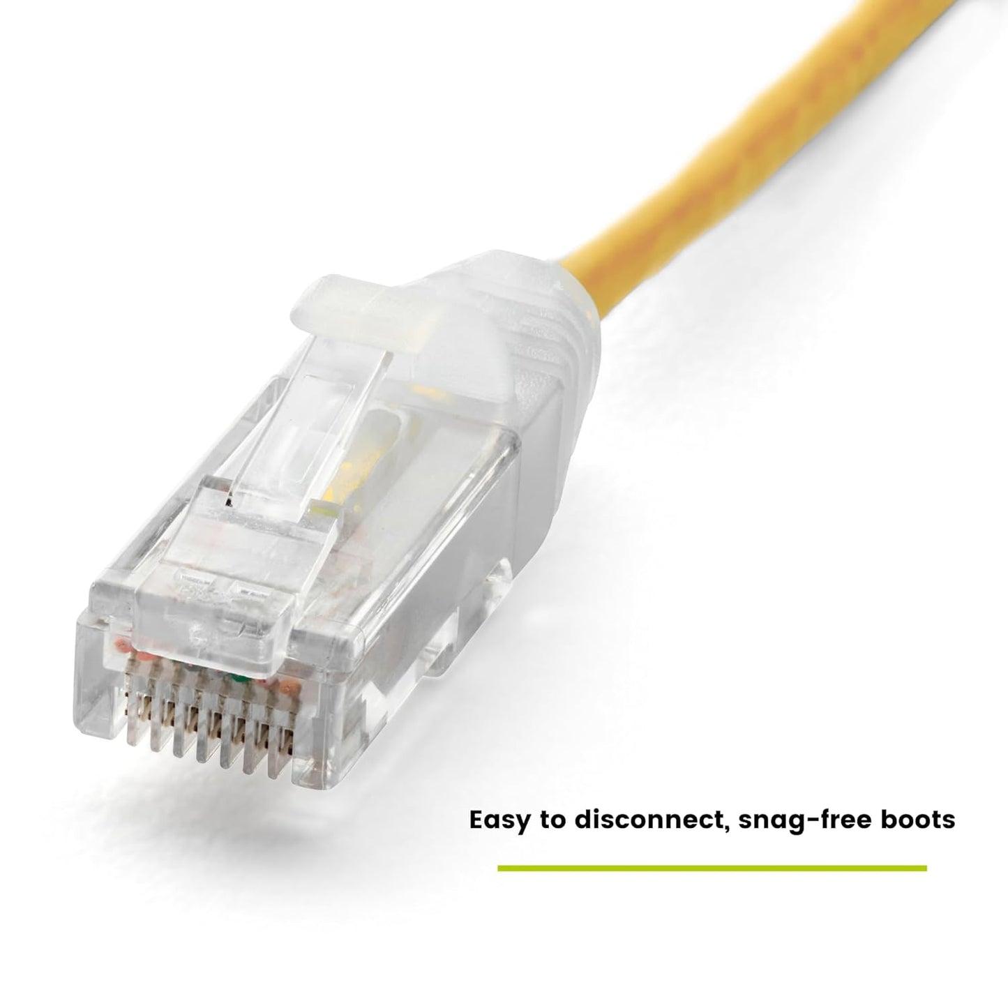 TRUECABLE Cat6 Component Rated Patch Cable, Unshielded (U/UTP), 5ft, Yellow, 28AWG Solid Copper, Snagless 10G High-Speed Ethernet Cable, PoE++ 4PPoE 100W, UL Listed, RoHS-3, 1 Pack