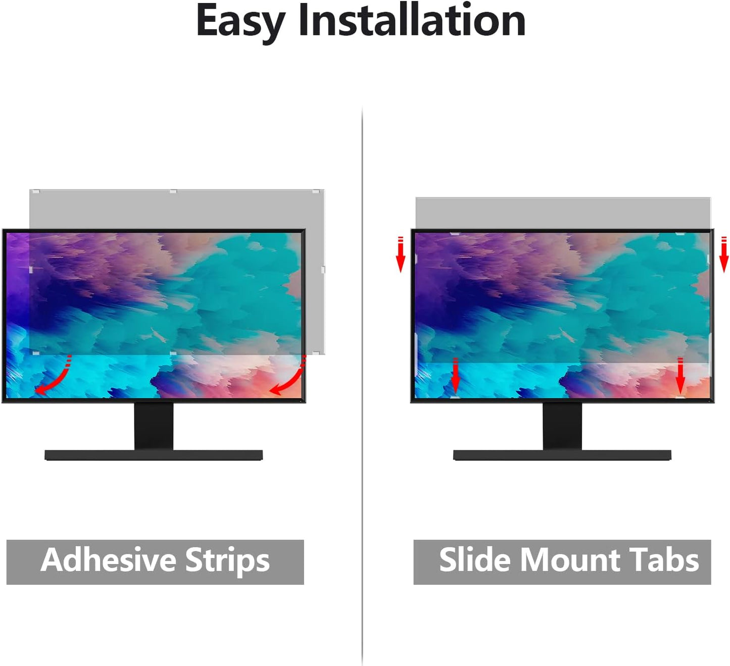 [2 Pack] 23 Inch Computer Privacy Screen Protector for 16:9 Widescreen Monitors-Anti-Glare & Blue Light Filter,Anti-Spy Film,Reduces Eye Strain (Fits Most Desktop Screens)