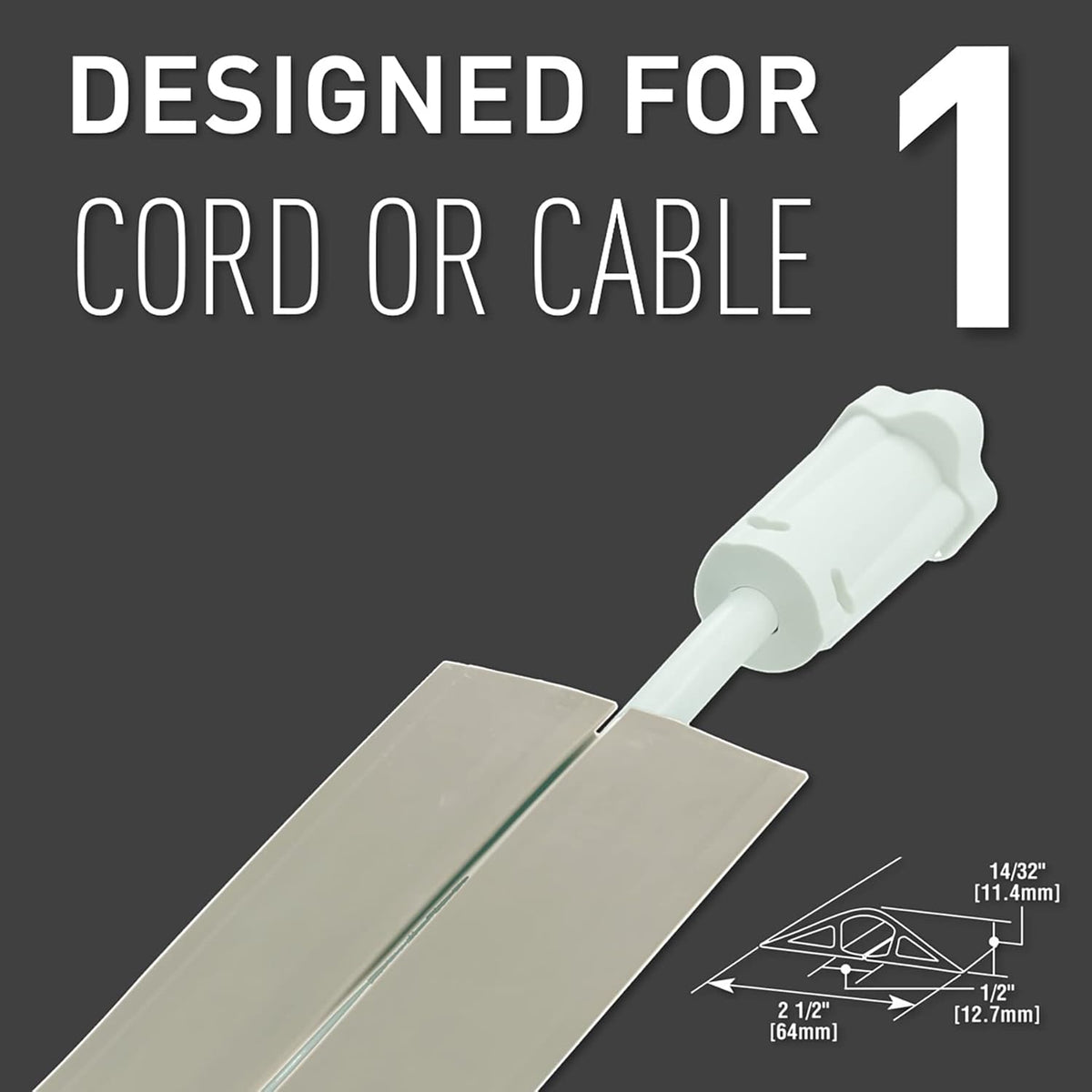 C2G Management Kit Legrand Wiremold CDI-5 Corduct 5 Foot Cover for Floors, Holds 1 Cord or Cable, Ivory (1 Pack), 5 Feet