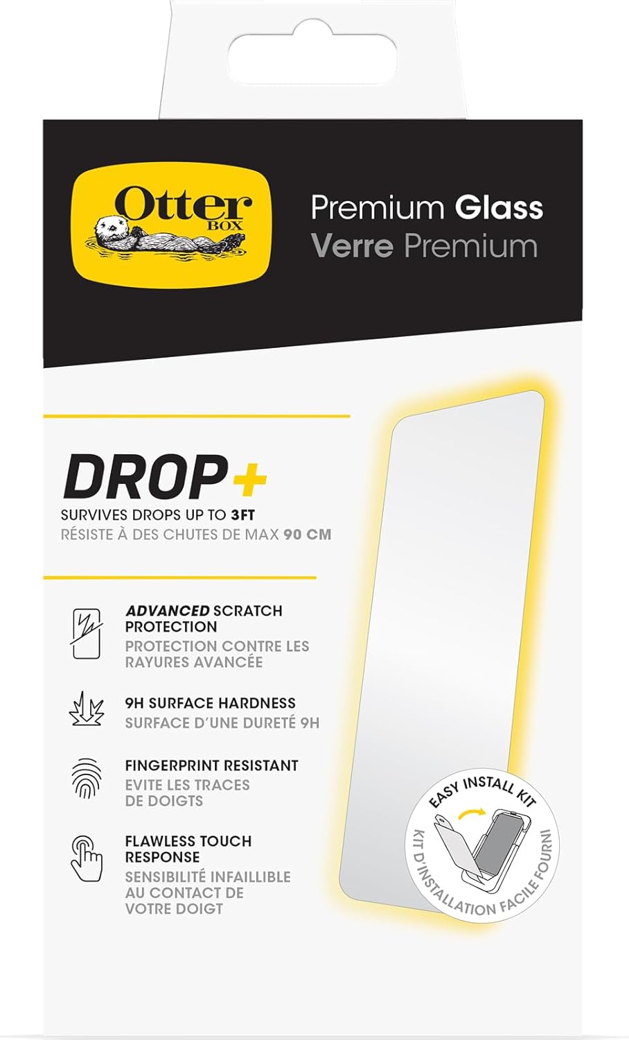 OtterBox iPhone 15 Premium Glass, Scratch Protection, Flawless Touch Response, Fingerprint Resistant, Easy Installation